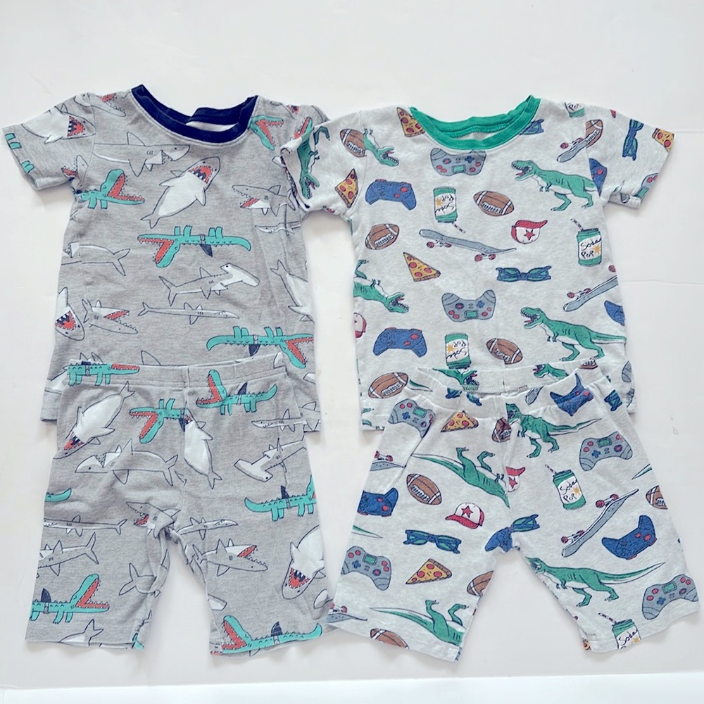 2 pairs: Carter’s Shorts/Short Sleeve Pajama Sets